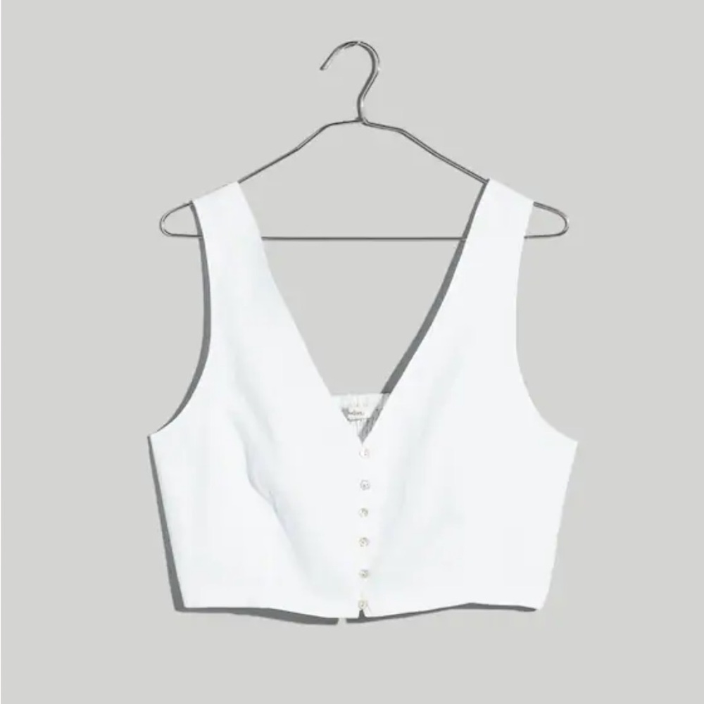 Madewell Linen Gwen Crop Vest Top
